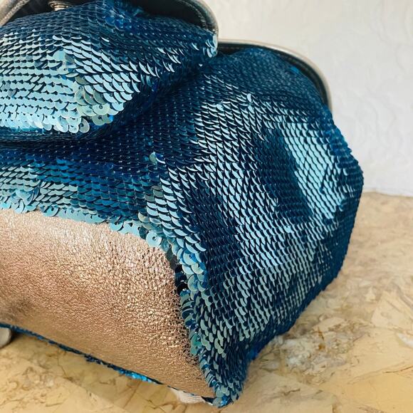 COACH Turquoise poppy sequin backpack limited edition 16916 - Picture 7 of 10